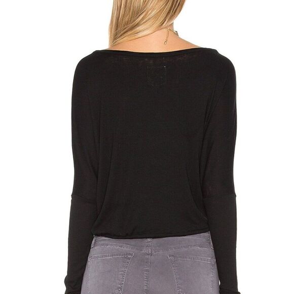 Oversized Hunter Dark Green Cropped Long Sleeve Drawstring Tee. Medium. New NWT - Picture 3 of 9